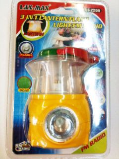 in 1 lantern flashlight fm radio built speaker yellow