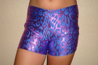 Spandex volleyball/cheer/gymnastic/dance blue/purple metallic animal 