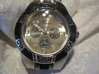 newly listed mens fondini brand watch new battery stainless steel band 