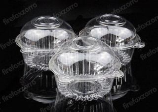 2012 New Large Clear Cupcake Pods/Boxes 1 single individual cake 