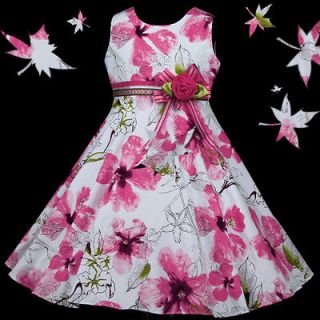 w123 White Pink Green Party Summer Party Xmas Flower Girls Dress 7 