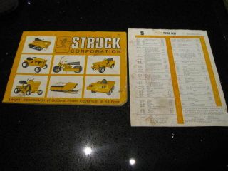 STRUCK Mini Dozer Beep Sno Skat Buggy & Price List 1971 Vintage 