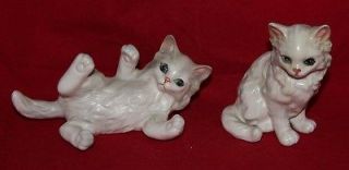   Vintage LEFTON figurines Kittens CAT sitting laying White Persian 1513