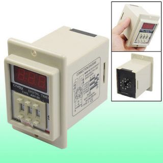 Panel Mount 1 999 Second White Digital Timer Time Delay Relay AC 110V 