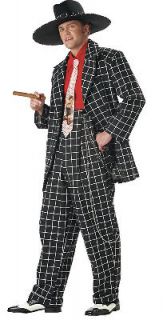 Zoot Suit Gangster Pimp Adult Costume (Black/White) sizeX Large