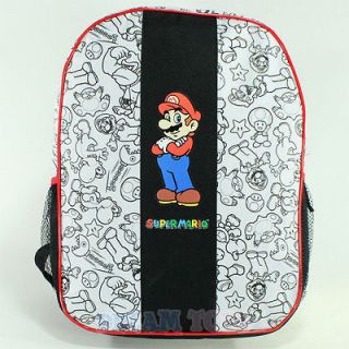 Super Mario Bros DIY Coloring 16 Large Backpack   Girls Boys School 