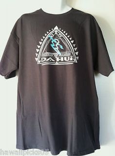 NWT Da Hui Surf Charcoal Gray Shark Teeth Tapa Design T Shirt Mens Sz 
