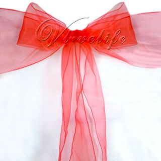 100pcs organza chair sashes bow wedding cover banquet more options