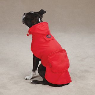 Red Stowaway Raincoat Dog rain coat XS 10L jacket w hood polyester 