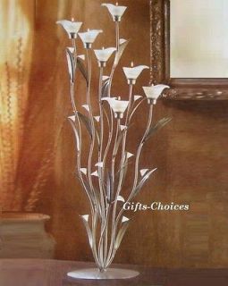   Wedding TALL Silver and white Iron Lily Table Decor CENTERPIECES new