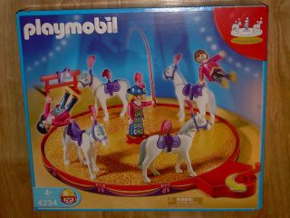 PLAYMOBIL 4234 CIRCUS HORSE DRESSAGE w/ Spinning Arena & Trainers NIB