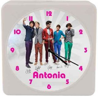 Personalised one 1 direction plastic bedside alarm clock any name gift 