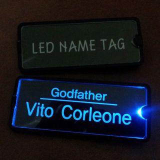 NEW Magnet Custom Engraved LED Lights Name Tag Name Badge