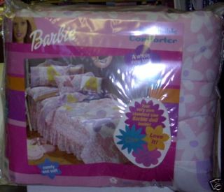 4535 RARE Target Barbie Doll Comforter w/Pretty Flowers Doll