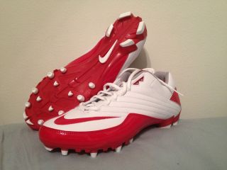 NEW Nike Super Speed TD 3/4 Mens Football Cleats White/Red $95