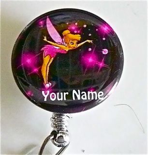   REEL RETRACTABLE TINKERBELL IMPRINTED W/ NAME MEDICAL NURSE TEACHER