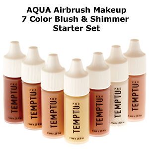 temptu aqua blush shimmer airbrush makeup starter set one day