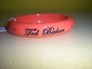 BRAND NEW WITH TAGS TED BAKER ARM CANDY BANGLE BRACELET ORANGE BLACK $ 