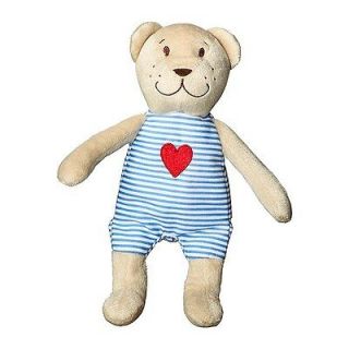   TOY BEAR DOLL WITH HEART ON SHIRT VALENTINE FABLER BJORN BEIGE NEW