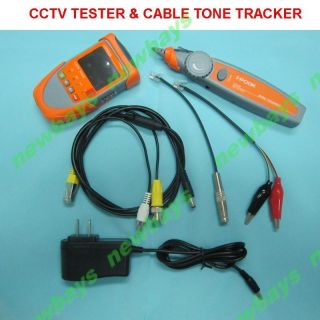   Video CCTV Tester Monitor 12V Output With Cable Tone Tracker Finder