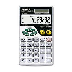 NEW SHARP EL344RB Z28011 Metric Conversion Wallet Calculator, 10 Digit 