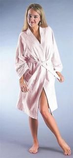 womens turkish terry cotton bathrobe white pink s m l
