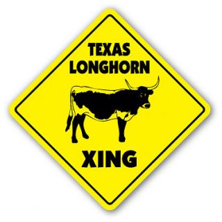 TEXAS LONGHORN CROSSING Sign xing gift novelty cattle ranch rancher 