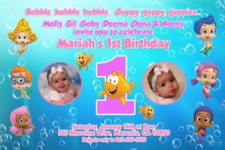   Guppy Photo Birthday Party Invitation or Thank You Card Boy Girl