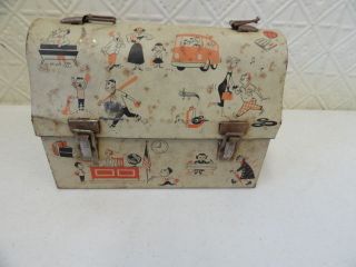   METAL LUNCH BOX DOME 1957 TEENAGER AMERICAN THERMOS CO SCHOOL TEACHER
