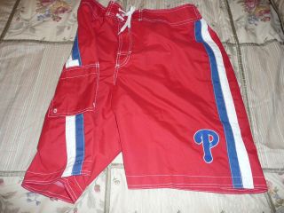 PHILADELPHIA PHILLIES MENS EXTRA LARGE RED BATHING SUIT NEW WITH TAG