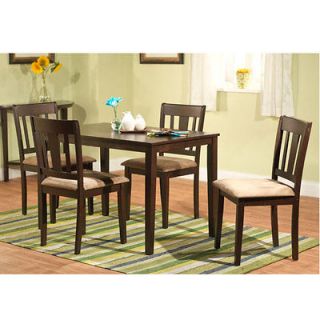 Stratton 5 Piece Dining Room Table Seat Chair Eating Dinner Espresso 