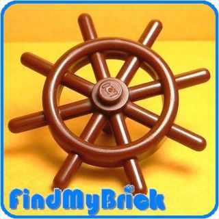 u138a lego boat ship s wheel reddish brown 6285 new