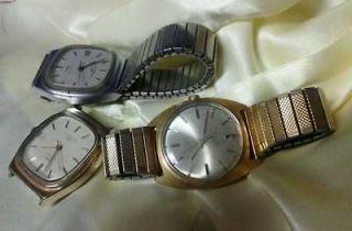   Mens Watches Self Winding Lot of 3 Self Winding Timex 4 Use or Parts