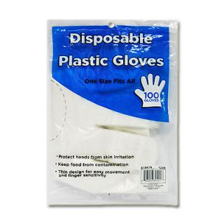 pack of Disposable Plastic Gloves each 100ct (total 200ct) one size 