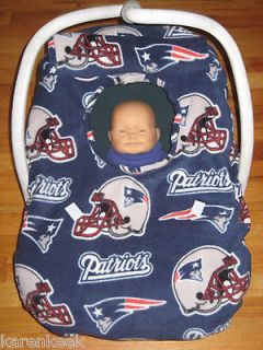 new england patriots double fleece baby car seat carrier cover
