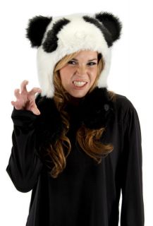 panda bear plush fur costume adults or child hat one