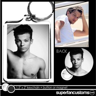 Louis Tomlinson KEYCHAIN + BUTTON or MAGNET pin shirtless 1 one 