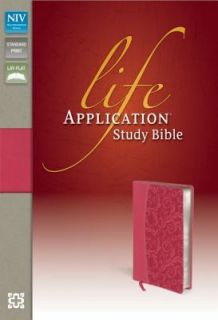 Niv Life Application Study Bible Italian Duo Tone Honeysuckle Pink by 
