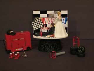 Nascar Racing Checker Flag Pit Tool Box Wedding Cake Topper Mech 