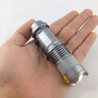   LED Flashlight 7W 300LM Torch Adjustable Focus Zoom Light Lamp Silver