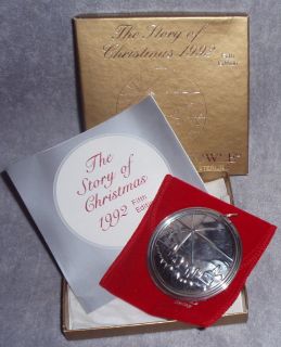 1992 Towle Story Of Christmas Sterling Silver Bethlehem Star Medallion 