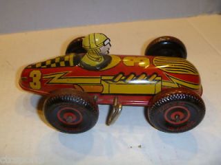 Vintage Marx   No 3 Race Car Wind Up Tin Litho ( VERY SCARCE )