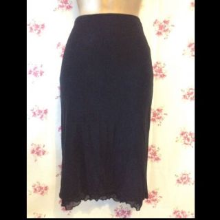 Giant Sexy Black Slinky Stretchy Lined Jersey Skirt Size Medium 12