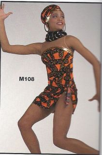 african style dancewear costume small adult only $ 19 99