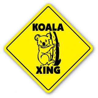 KOALA CROSSING Sign xing australia bear road signs marsupial zoo gag 