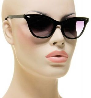 New Womens Sophisticated Kitty Cat Eye Shades Black Frame Sunglasses