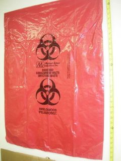 lot of 10 Biohazard waste dispose bags,25x 34x1.2 mil