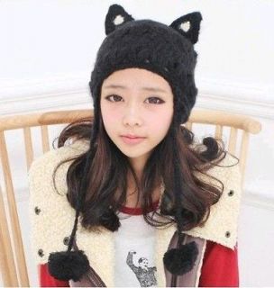   Cat Ears Beanie lovely Aviator/Trappe​r Winter Hat 5colors New