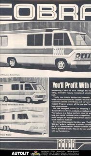 1974 cobra motorhome rv travel trailer ad 