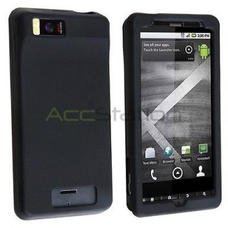 Black Silicone Rubber Gel Skin Case Cover for Motorola Droid X2 MB870 